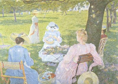 Theo Van Rysselberghe Family in an Orchard (nn02) Germany oil painting art
